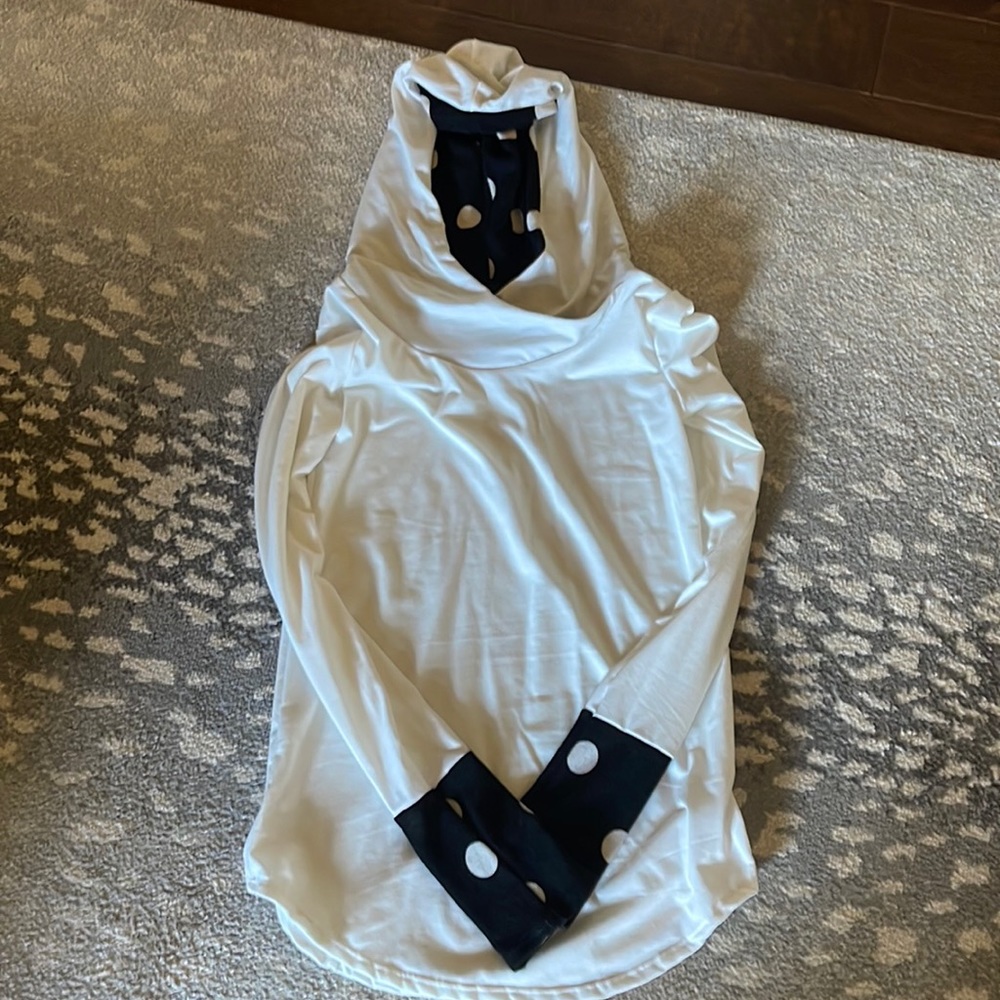 Ladies lightweight hoodies with polka dot print on hood and sleeves